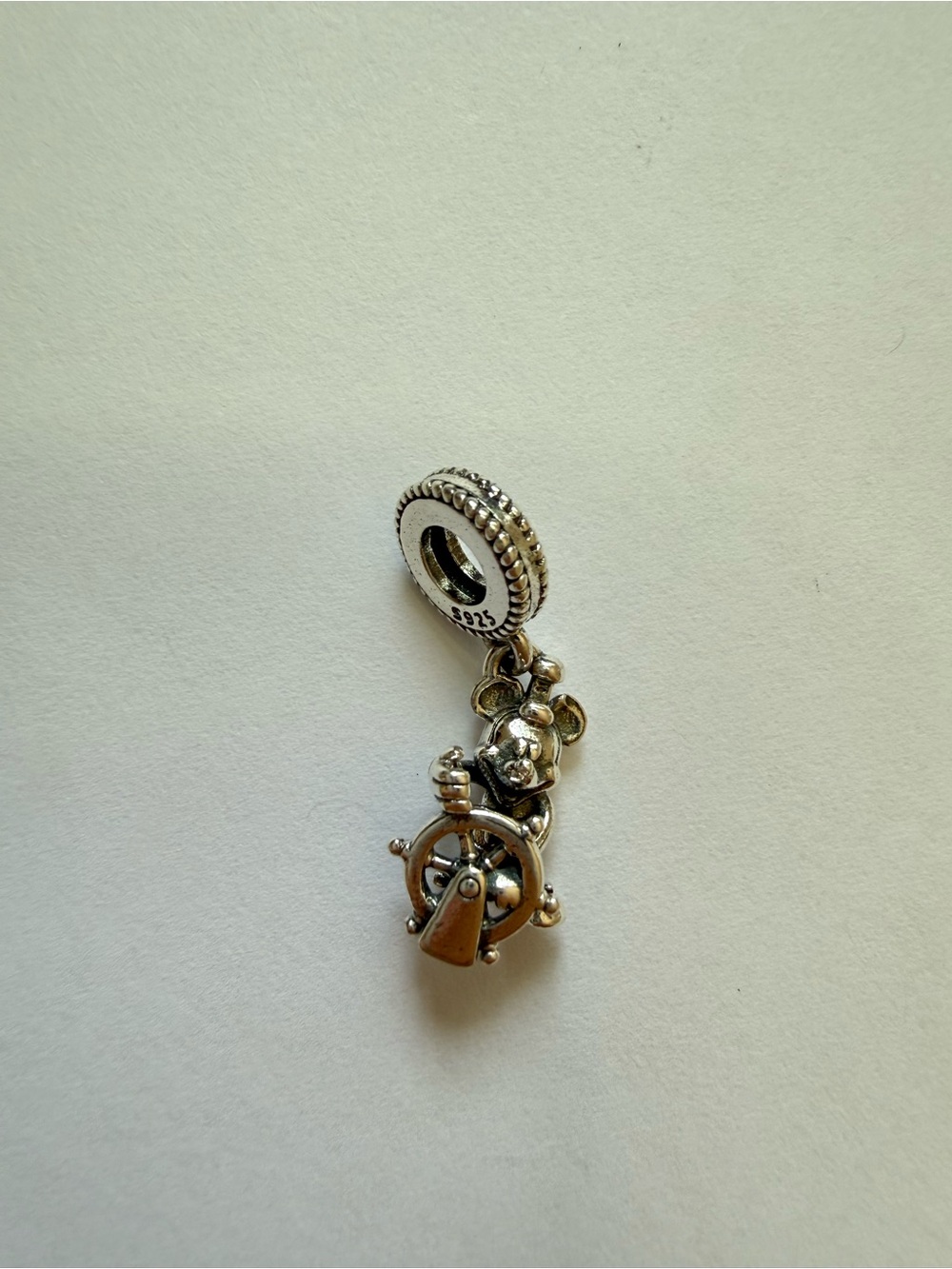 Mickey Mouse Steamboat Willie Charm for bracelet or necklace, Handmade Silver